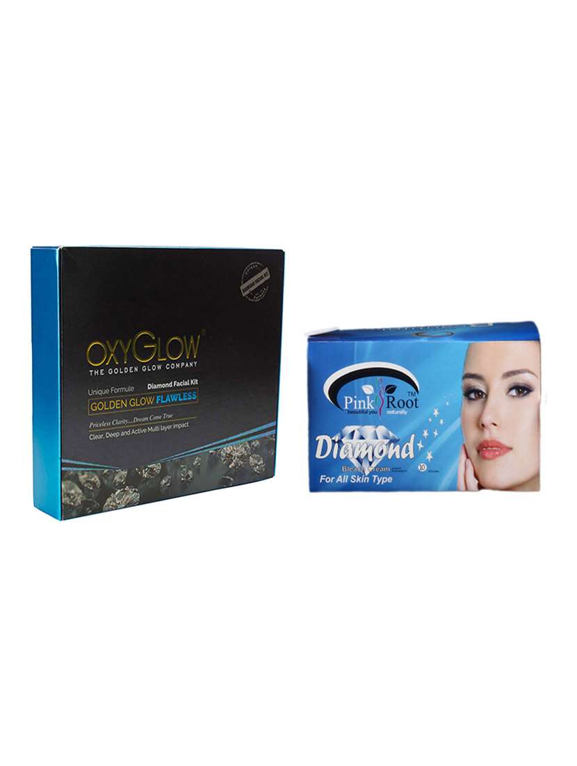 oxyglow diamond facial kit with pink root diamond bleach