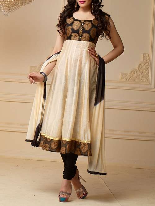 beige cotton blend unstitched suit - 13363894 -  Standard Image - 0