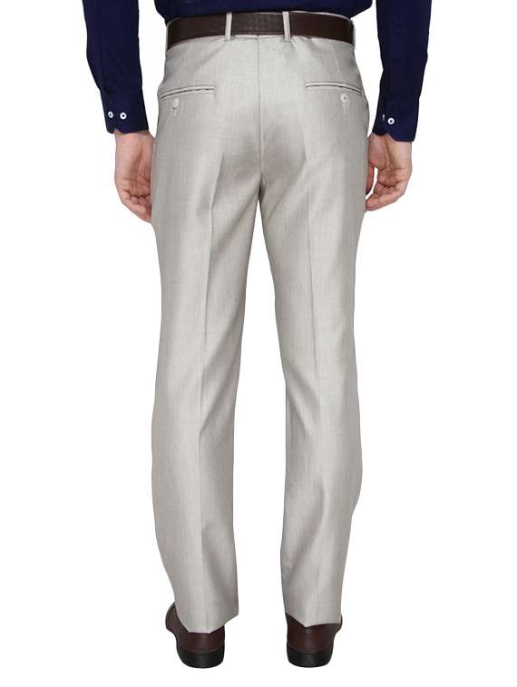 grey polyester flat front trousers formal trouser - 13367591 -  Standard Image - 2