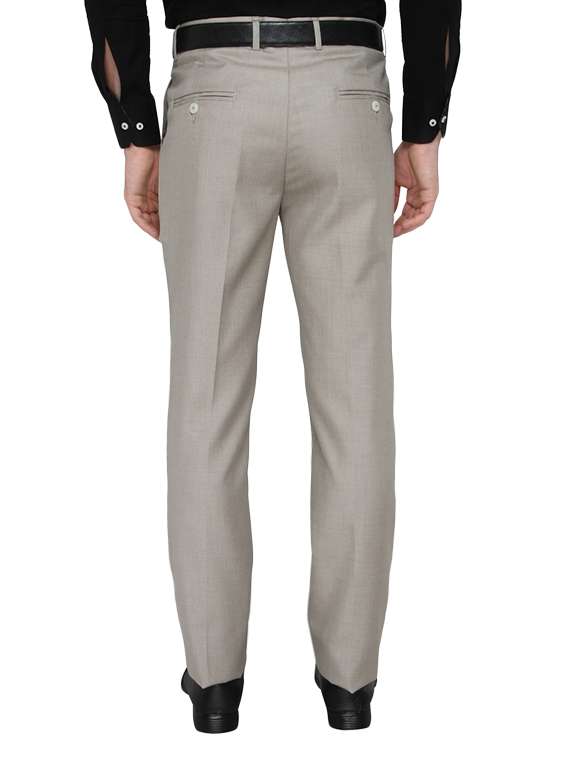 beige polyester flat front trousers formal - 13367607 -  Standard Image - 2