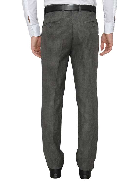grey polyester flat front trousers formal trouser - 13367610 -  Standard Image - 2