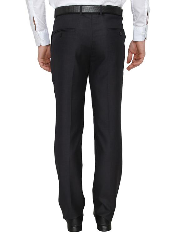 black polyester flat front trousers formal trouser - 13367621 - Standard Image - 2