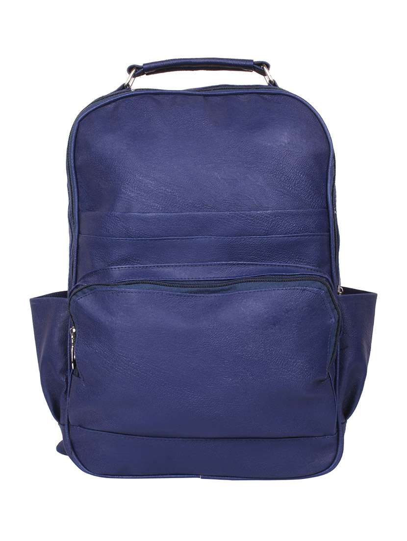 blue leatherette  backpack