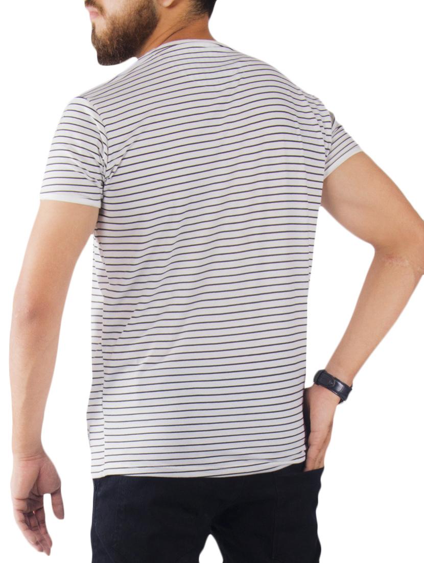 men striped all over print short sleeve t-shirt - 13375095 - Standard Image - 2