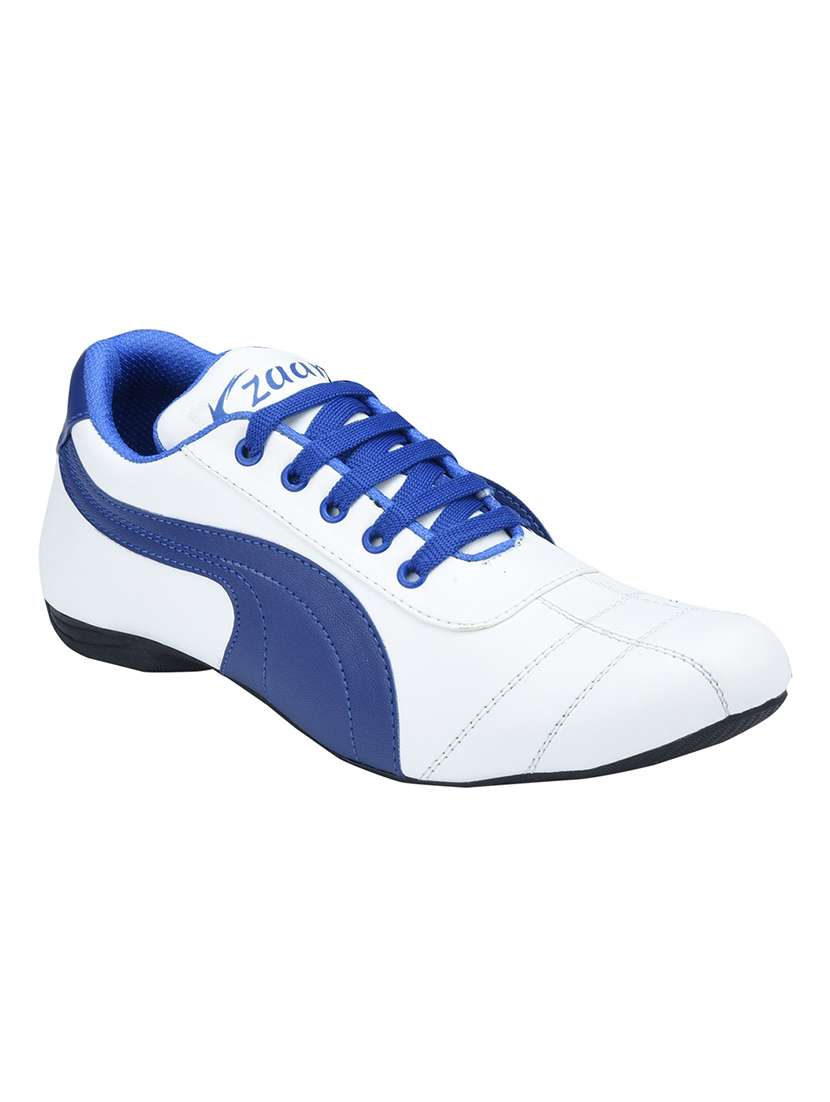 white leatherette lace up shoe