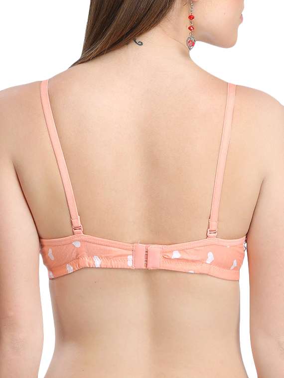 peach printed cotton t-shirt bra - 13384173 -  Standard Image - 2