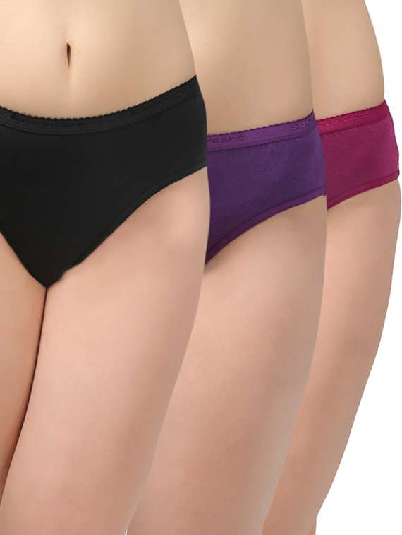 set of 3 multicolored printed cotton panties
