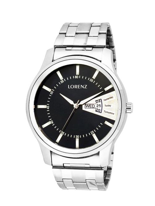 lorenz mk-104a day & date black dial men's watch - 13389822 - Standard Image - 0