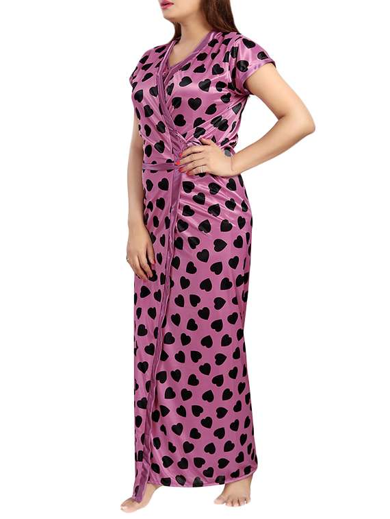 purple satin nightwear set - 13390874 -  Standard Image - 2