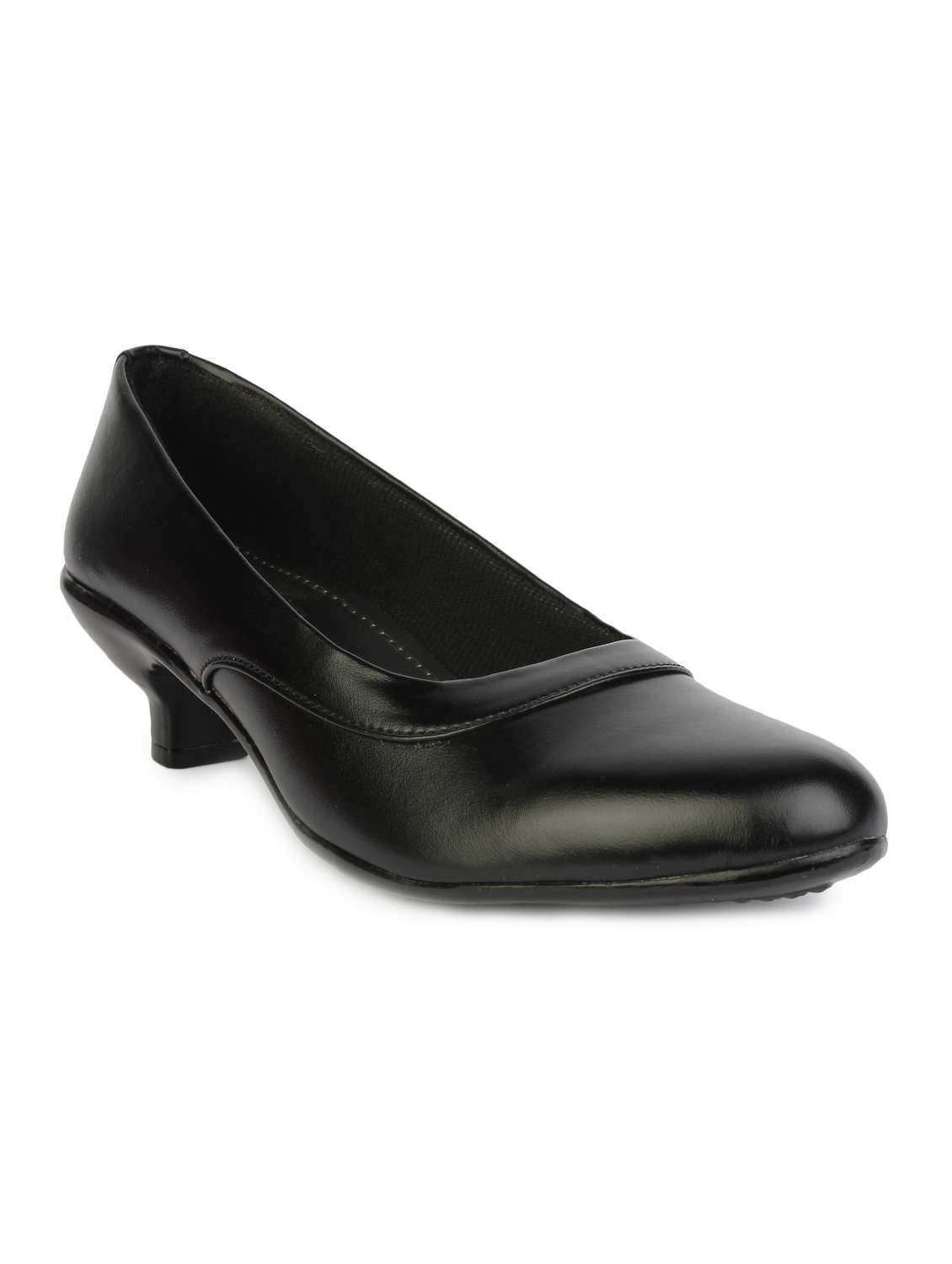 black leatherette slip on formal shoes