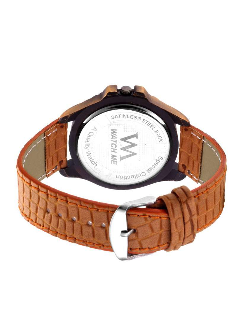 watch me white dial brown leather watch for men wmal-220twm - 13394364 - Standard Image - 2
