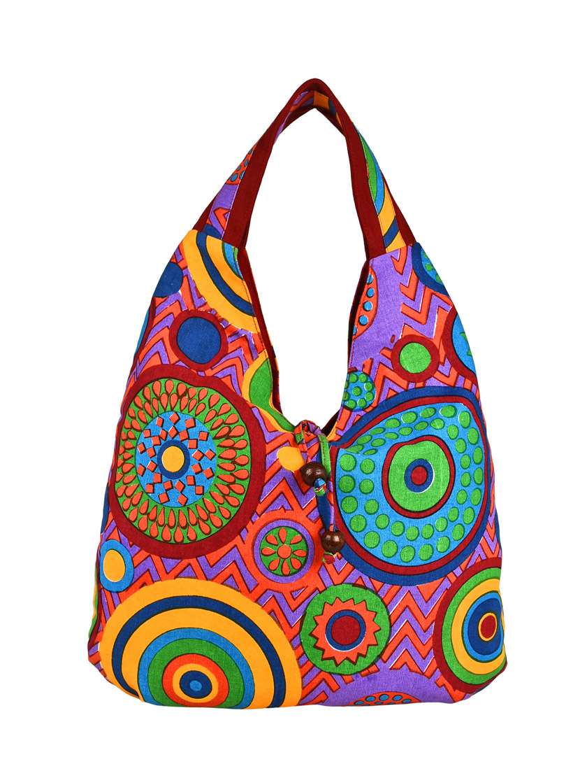 purple canvas handbag