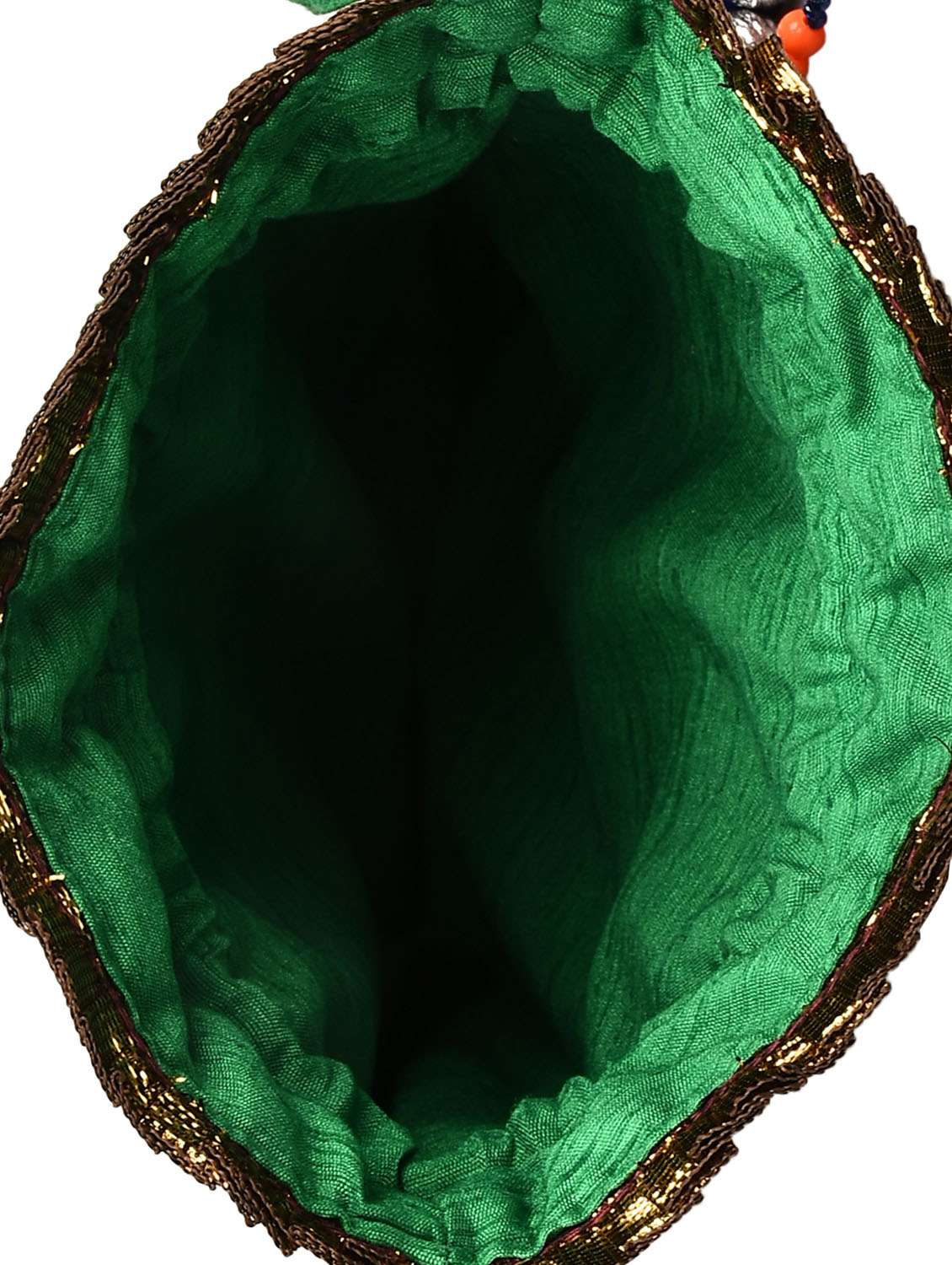 green cotton polyester blend ethnic potli - 13395311 -  Standard Image - 2