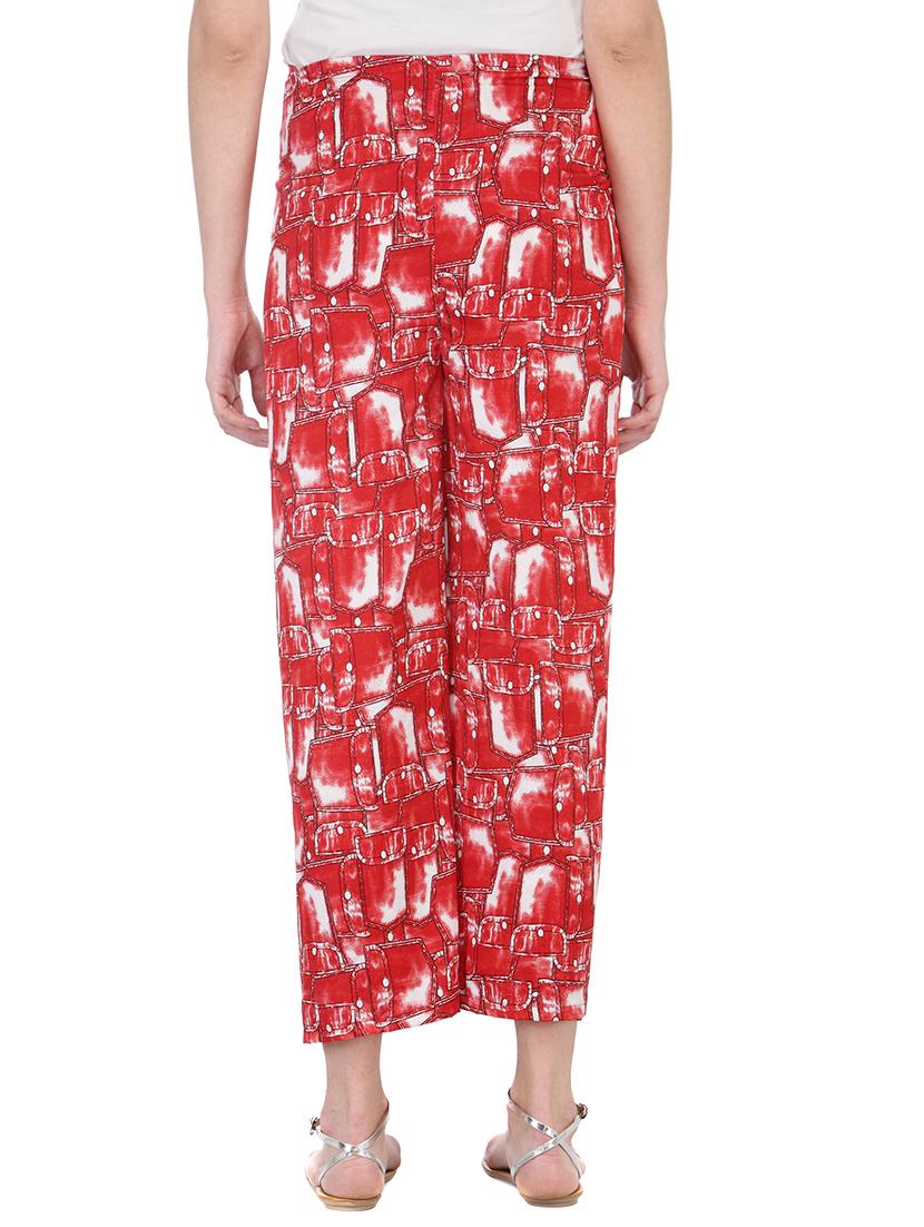 red crepe palazzos - 13397014 - Standard Image - 2