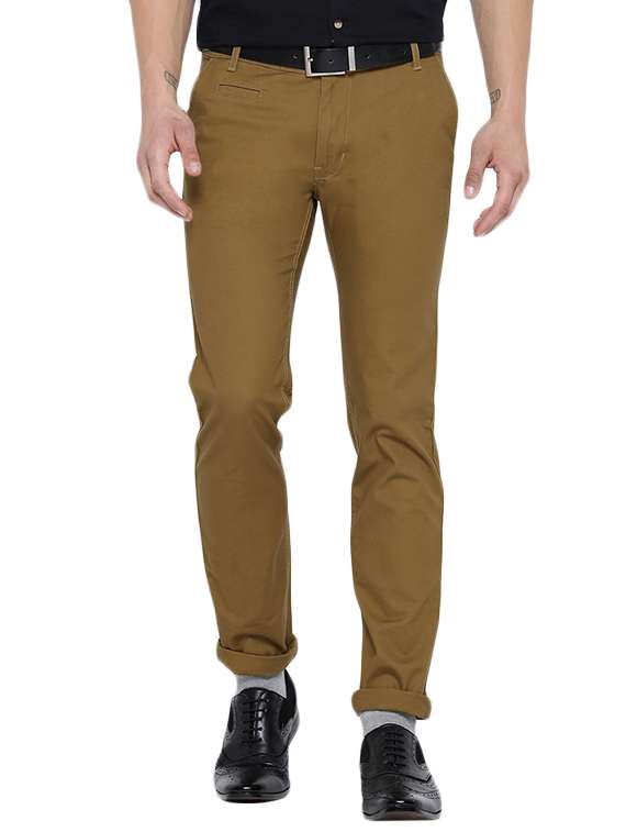 brown cotton chinos casual trouser