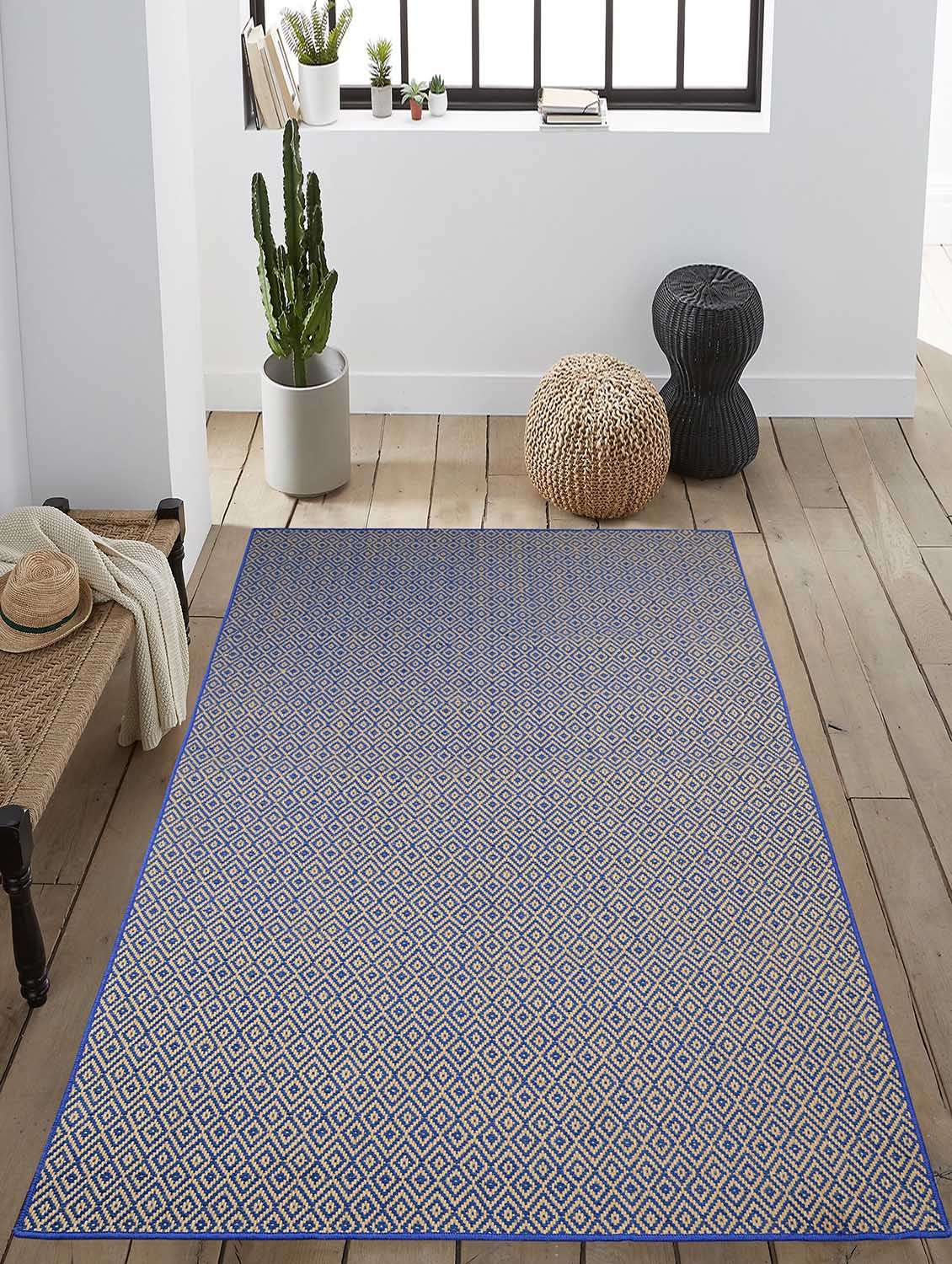 saral home premium quality modern jute n cotton made floor carpet