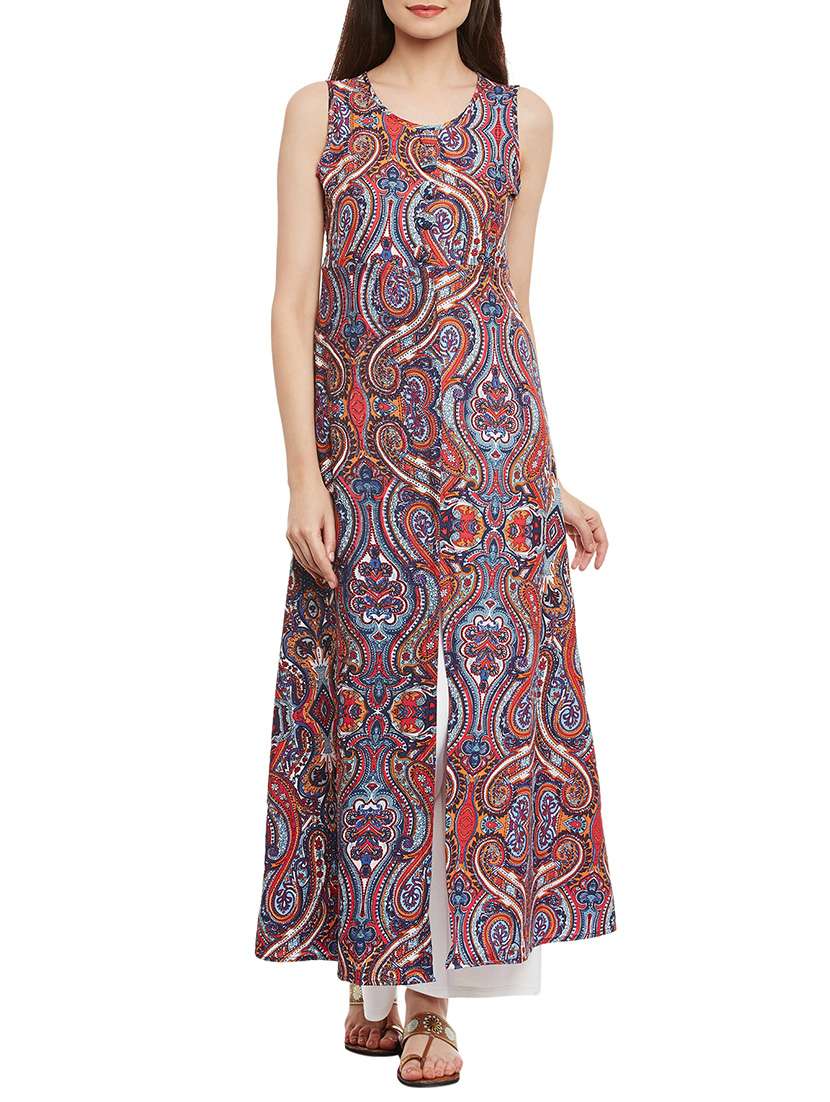 multi colored viscose a-line kurta