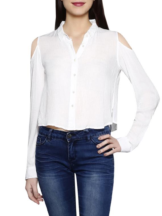 white rayon regular shirt