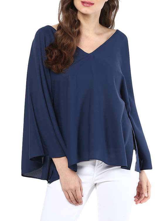 bell sleeved v-neck top