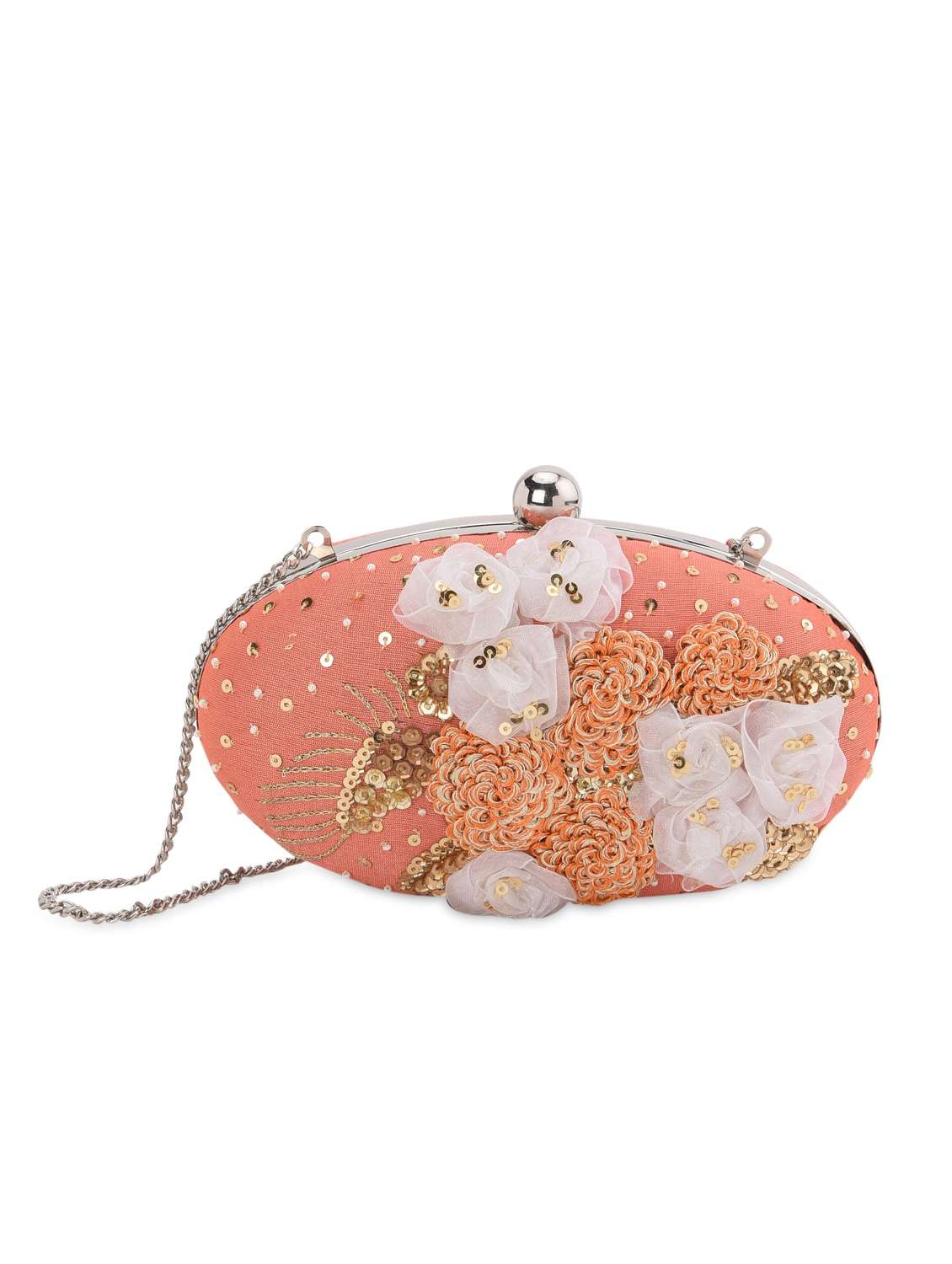 pink embellished box clutch