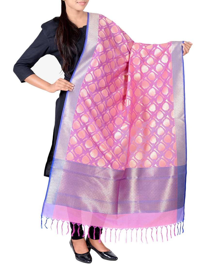 pink silk dupatta