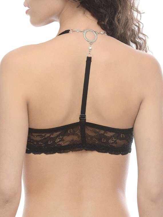 contrast lace styled back t-shirt bra - 13429163 -  Standard Image - 2