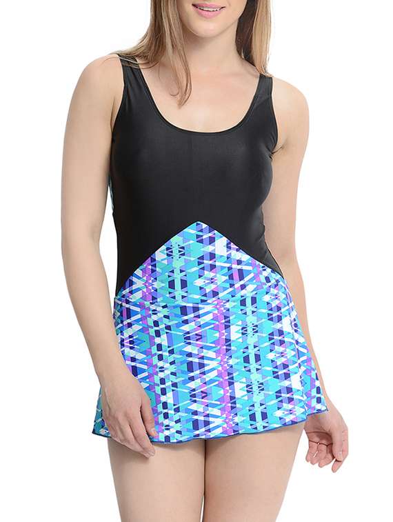 multi colored nylon functional swimsuit