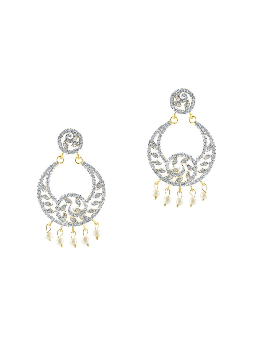gold brass chandballi earrings - 13429795 -  Zoom Image - 0