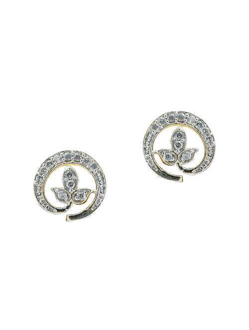 gold brass studs earring - 13429804 - Standard Image - 0