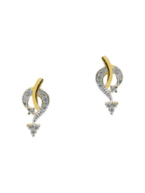 gold brass studs earring - 13429820 - Standard Image - 0