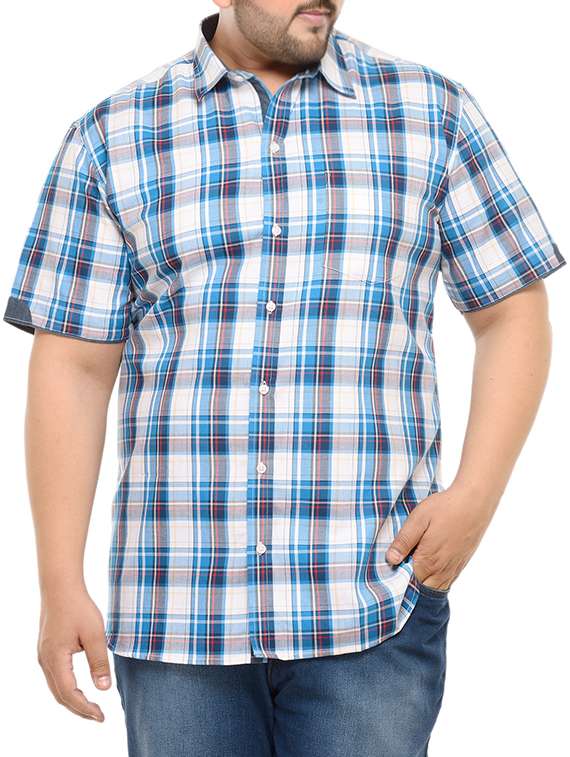 blue cotton casual shirt