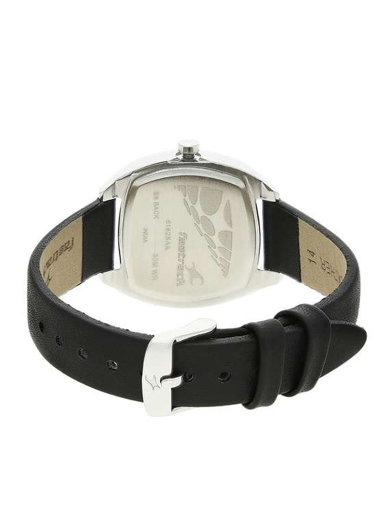 Buy online Fastrack Women's Black Dial Steel Leather Strap Watch