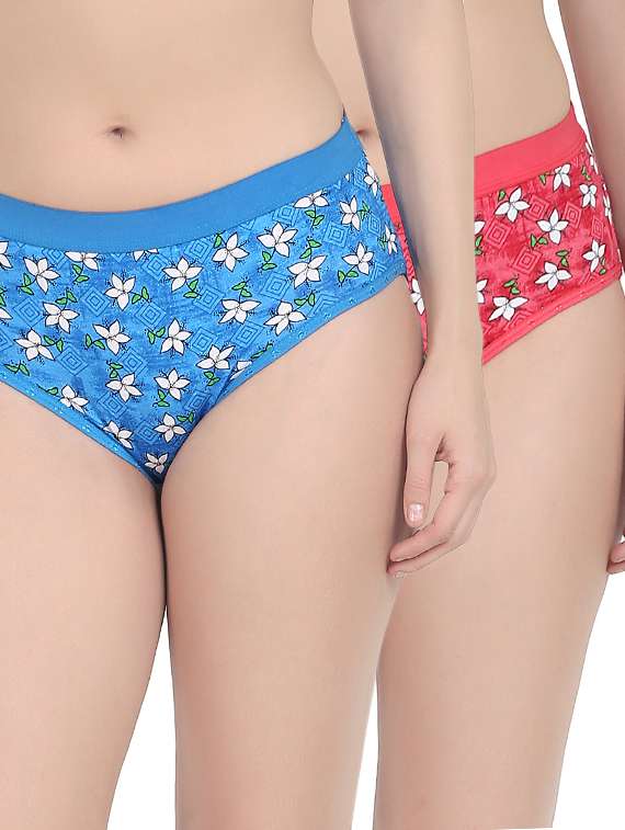 set of 2 multicolored printed cotton panties