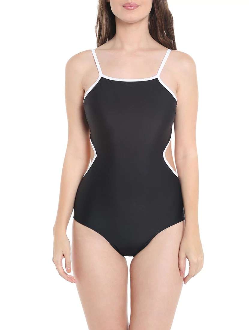 black solid monokini