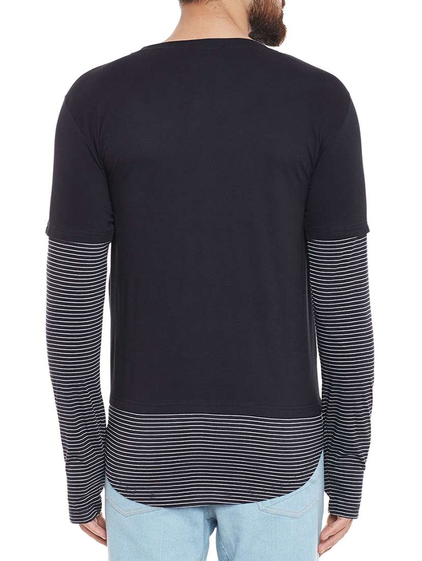 black cotton blend t-shirt - 13444764 - Standard Image - 2