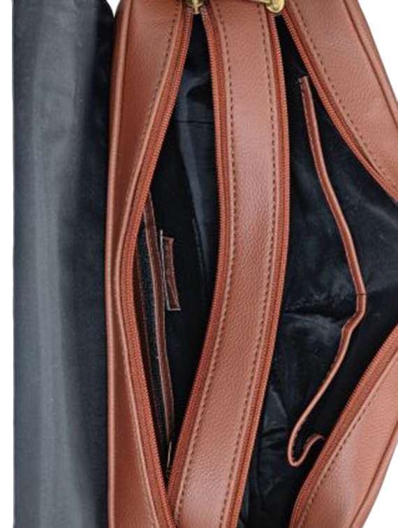 brown leatherette sling bag - 13447726 - Standard Image - 2