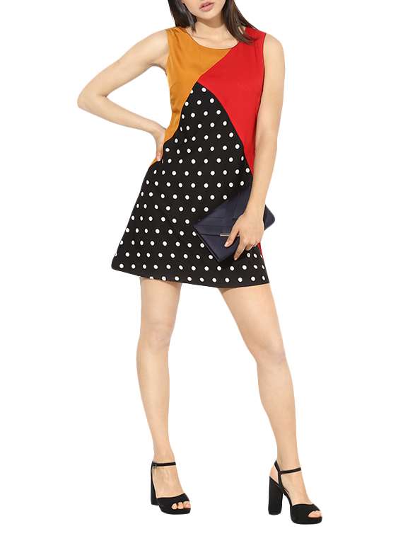polka dot a-line dress