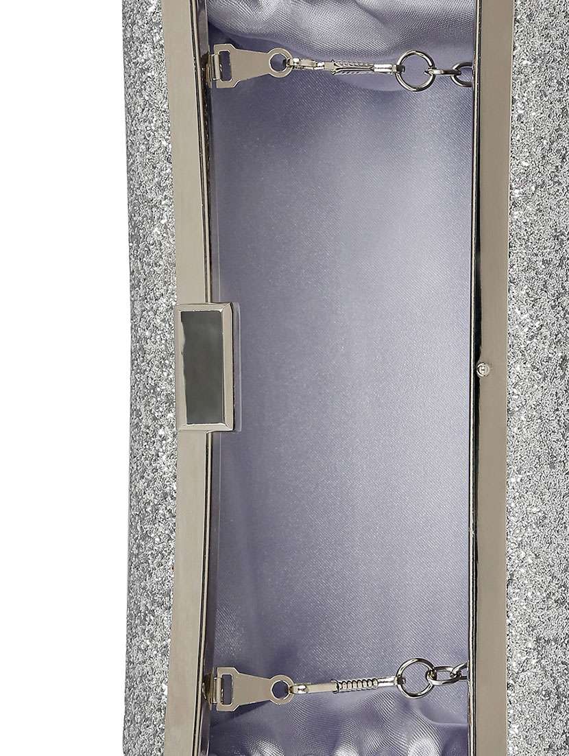 silver metal clutch - 13455007 - Standard Image - 2
