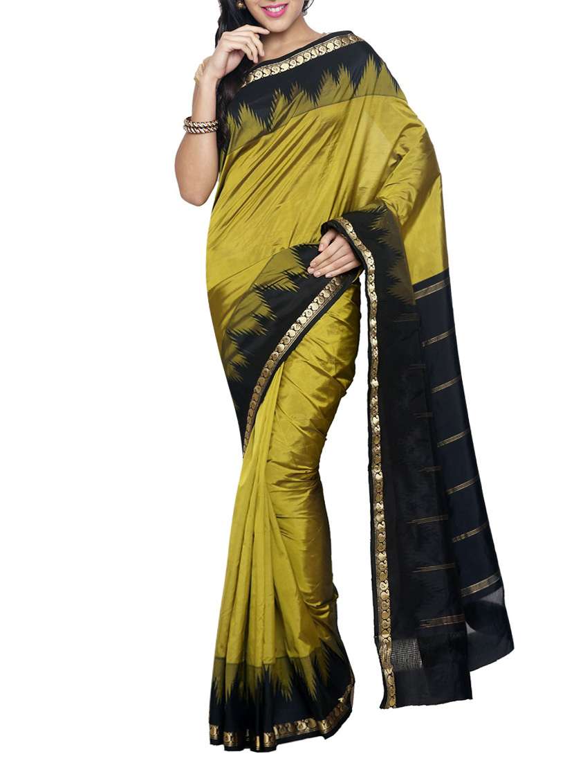 yellow kanjivaram silk saree with blouse