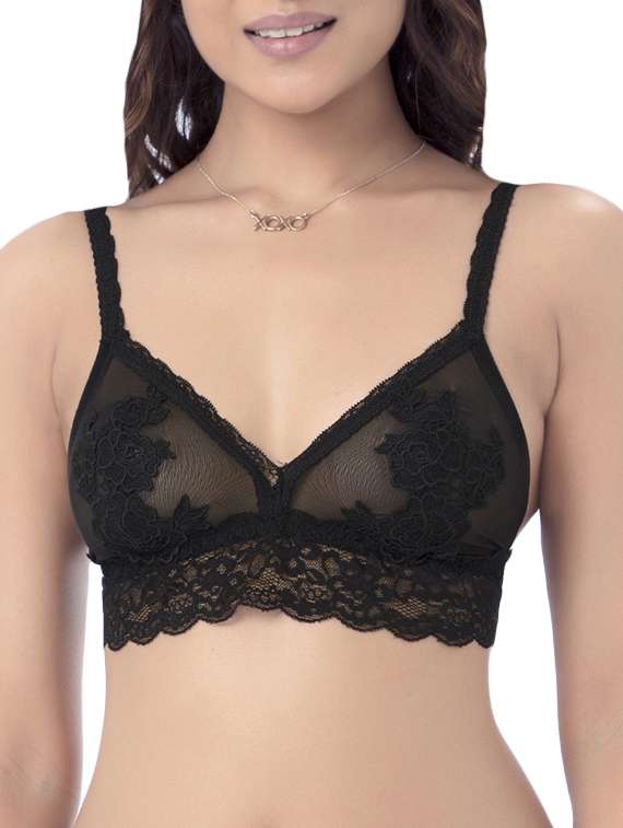black cotton bra