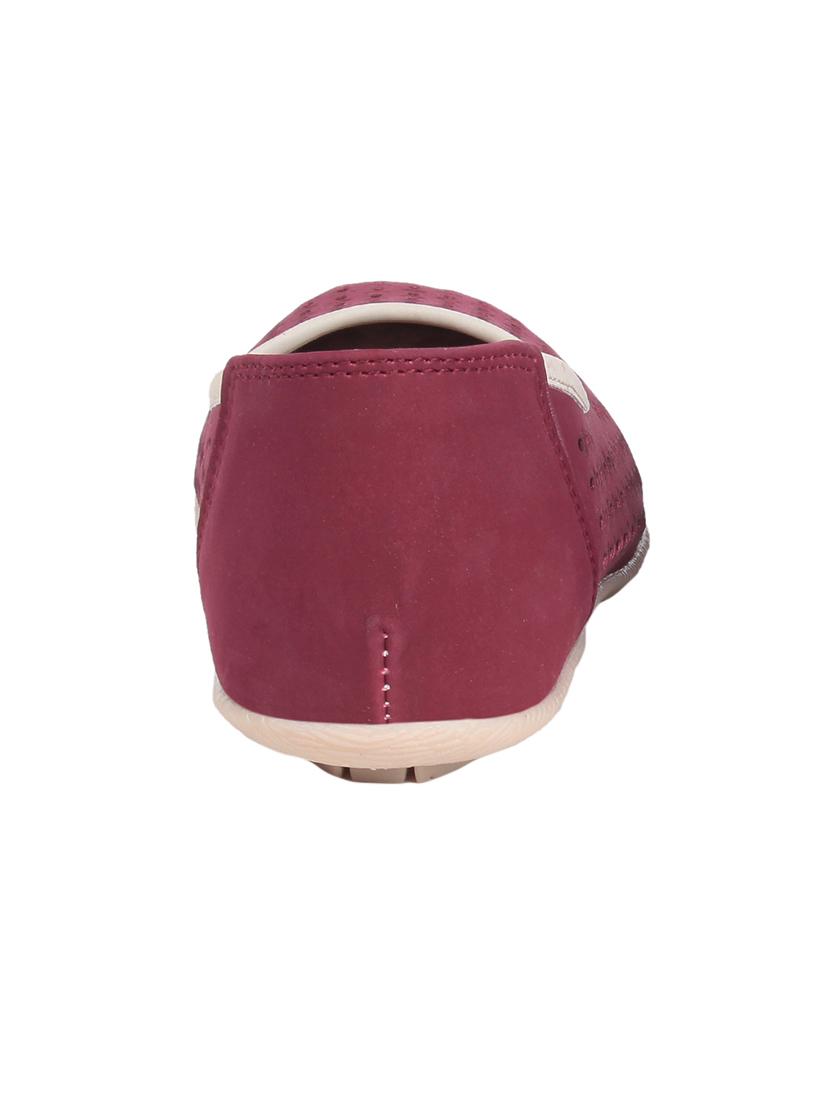 maroon faux leather slip on ballerina - 13463968 - Standard Image - 2