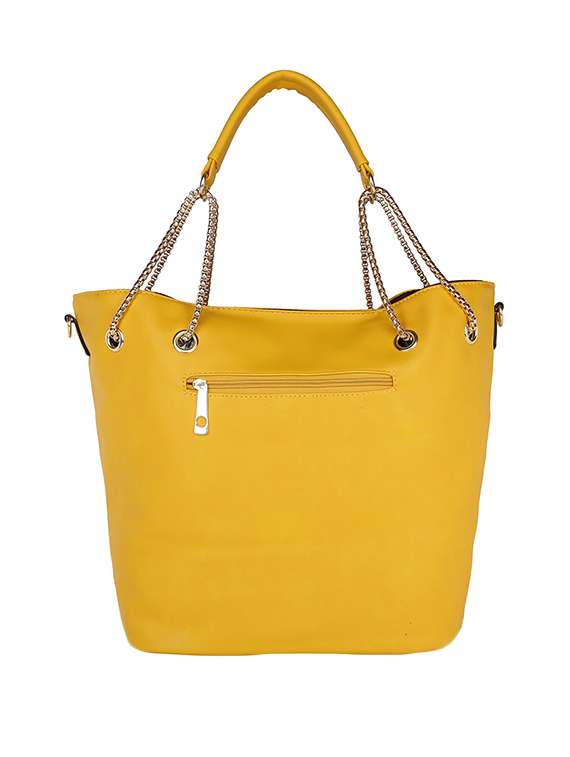 yellow leatherette handbag - 13465898 - Standard Image - 2