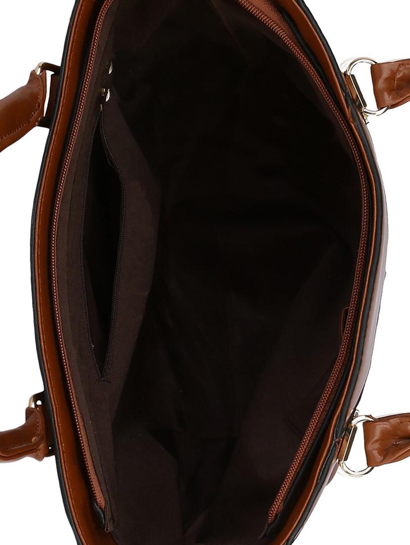 brown leatherette handbag - 13466001 - Standard Image - 2