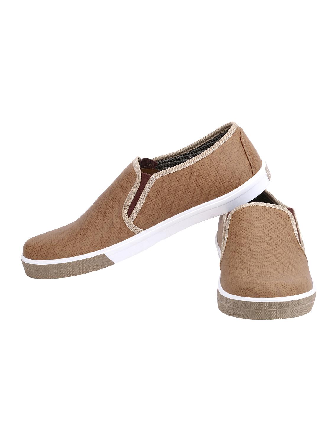tan leatherette slip on shoe - 13470380 - Standard Image - 2