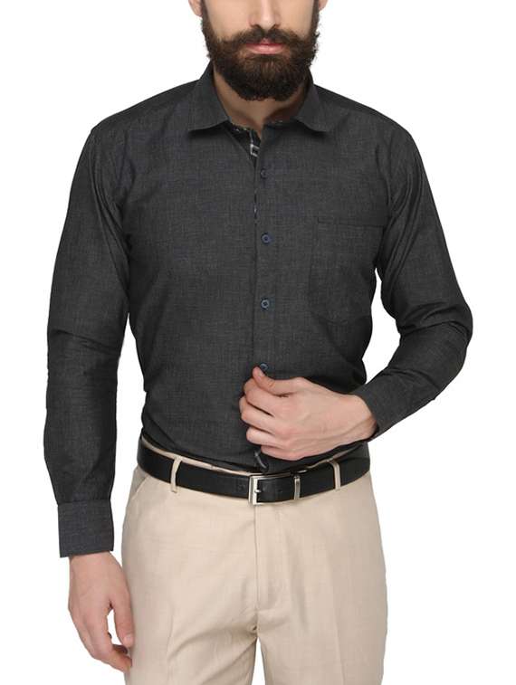 black cotton formal shirt