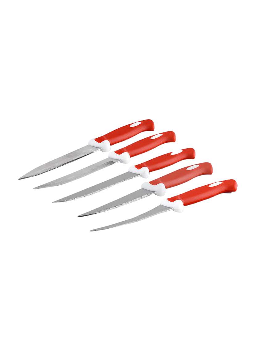 jen knife set of 5 pcs - red