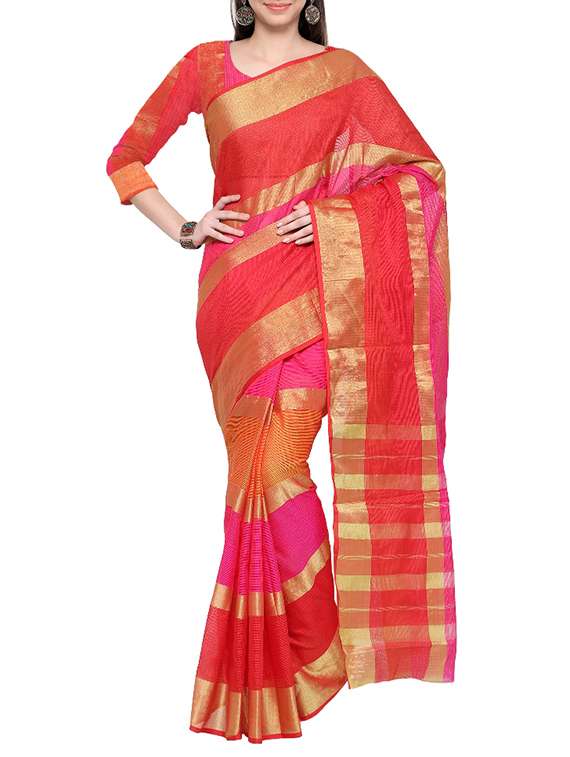 red cotton saree with blouse