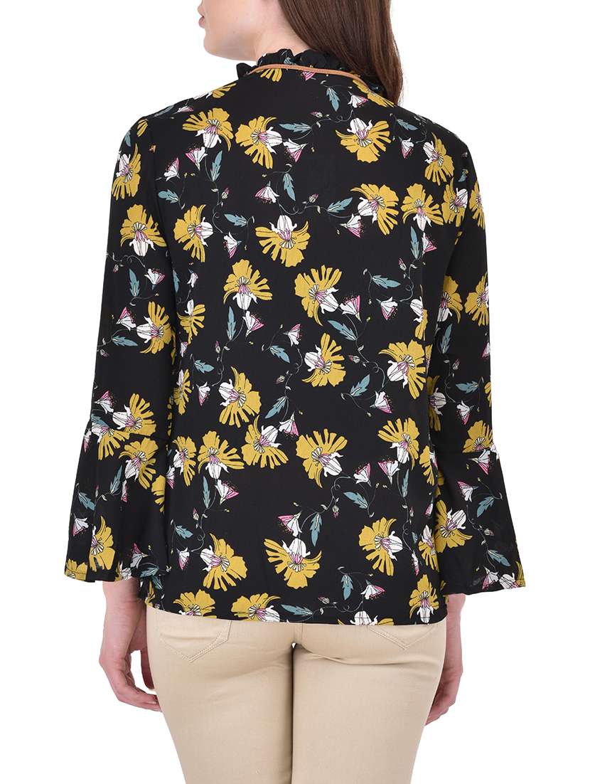 women's straight mandarin neck top - 13542881 - Standard Image - 2