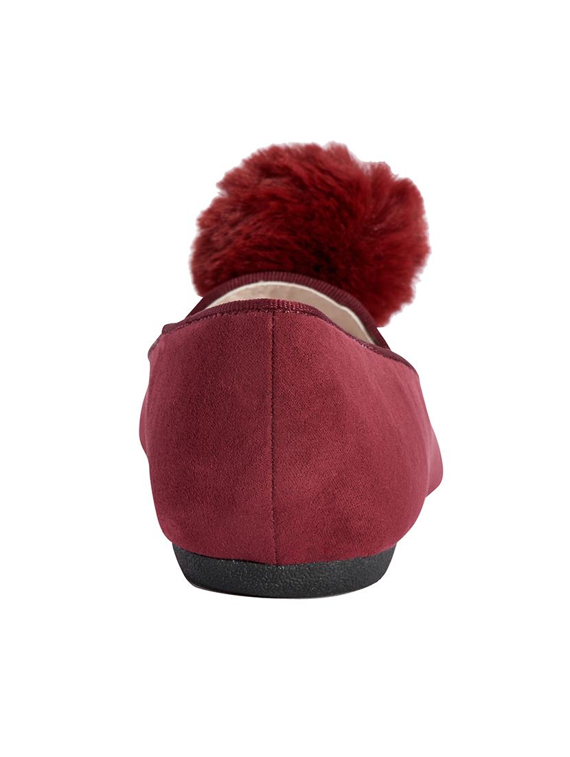 maroon leatherette slip on ballerina - 13550579 - Standard Image - 2
