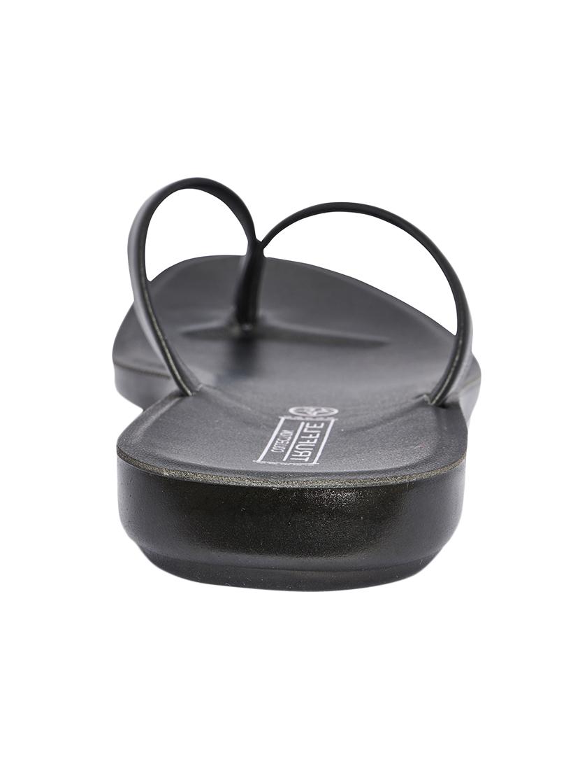 black leatherette flip flops - 13550838 - Standard Image - 2